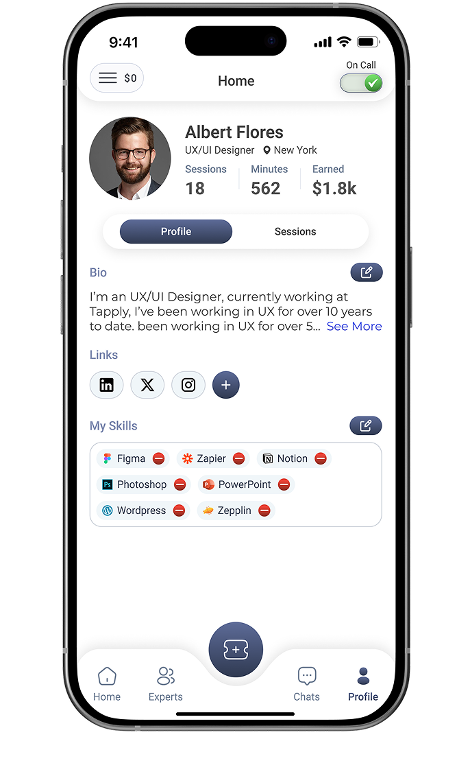 Toggle availability status to accept calls on your schedule